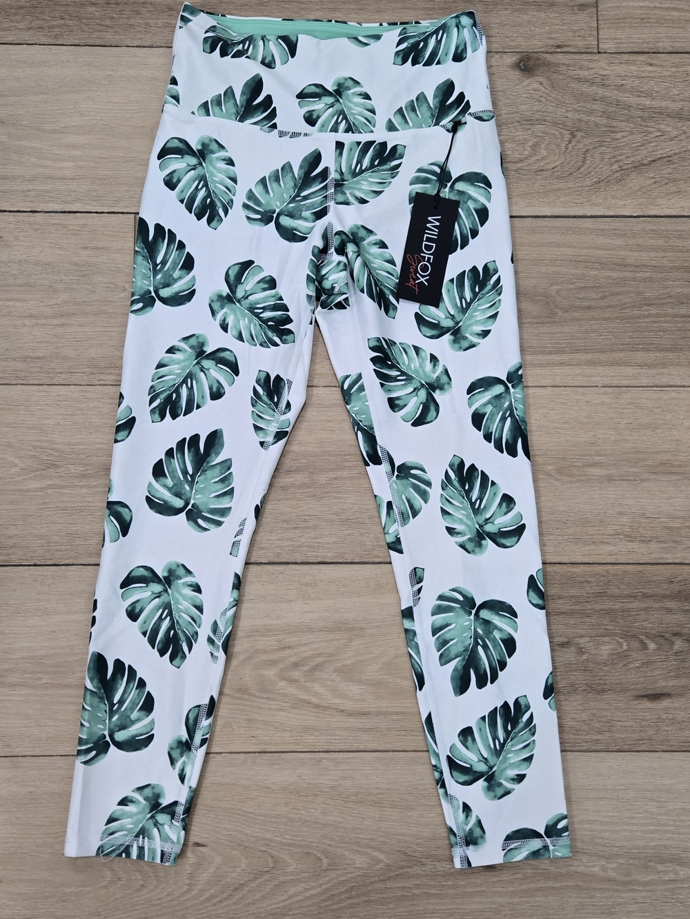 NWT Wildfox Active Women’s High Rise Ankle Leggings Tropical Banana Leaf Print M